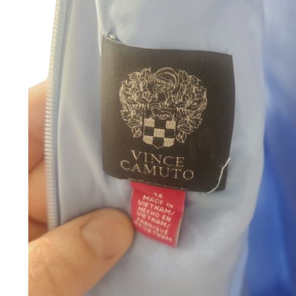 Vince Camuto Blue Lace Halter Neck Dress w/ Pockets Size 14 - Picture 12 of 14